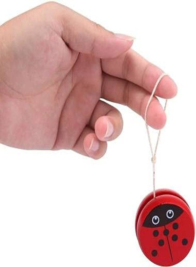 QWICK CLICK Wooden Yo-Yo Spinner Smooth High Speed Cute Cartoon Pattern Design Classic Toy for Kids (Multicolor) - Image 4